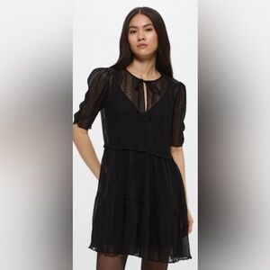 H&M Black Sheer Mini Dress